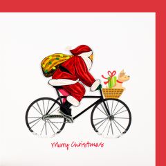 Quilling-Karte Nikolaus auf Velo Merry Christmas