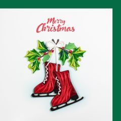 Quilling-Karte Schlittschuhe Merry Christmas