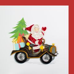 Quilling-Karte Santa im Auto 