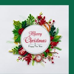 Quilling-Karte Weihnachtskranz Merry Christmas