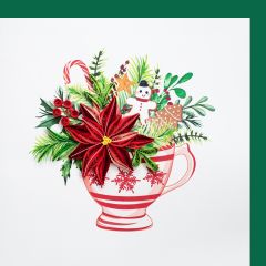 Quilling-Karte Vase mit Winterbumen