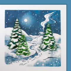 Quilling-Karte Winterlandschaft